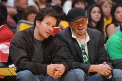 Laker fans Mark Wahlberg and Donnie Wahlber.jpg