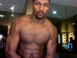 Ron Artest without a shirt on after working out.jpg