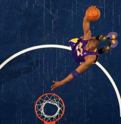 Kobe Bryant flies in for a dunk top view.JPG