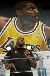 Magic Johnson speaks during World AIDS day.JPG