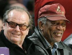 laker-fans-jack-nicholson morgan-freeman- .jpg